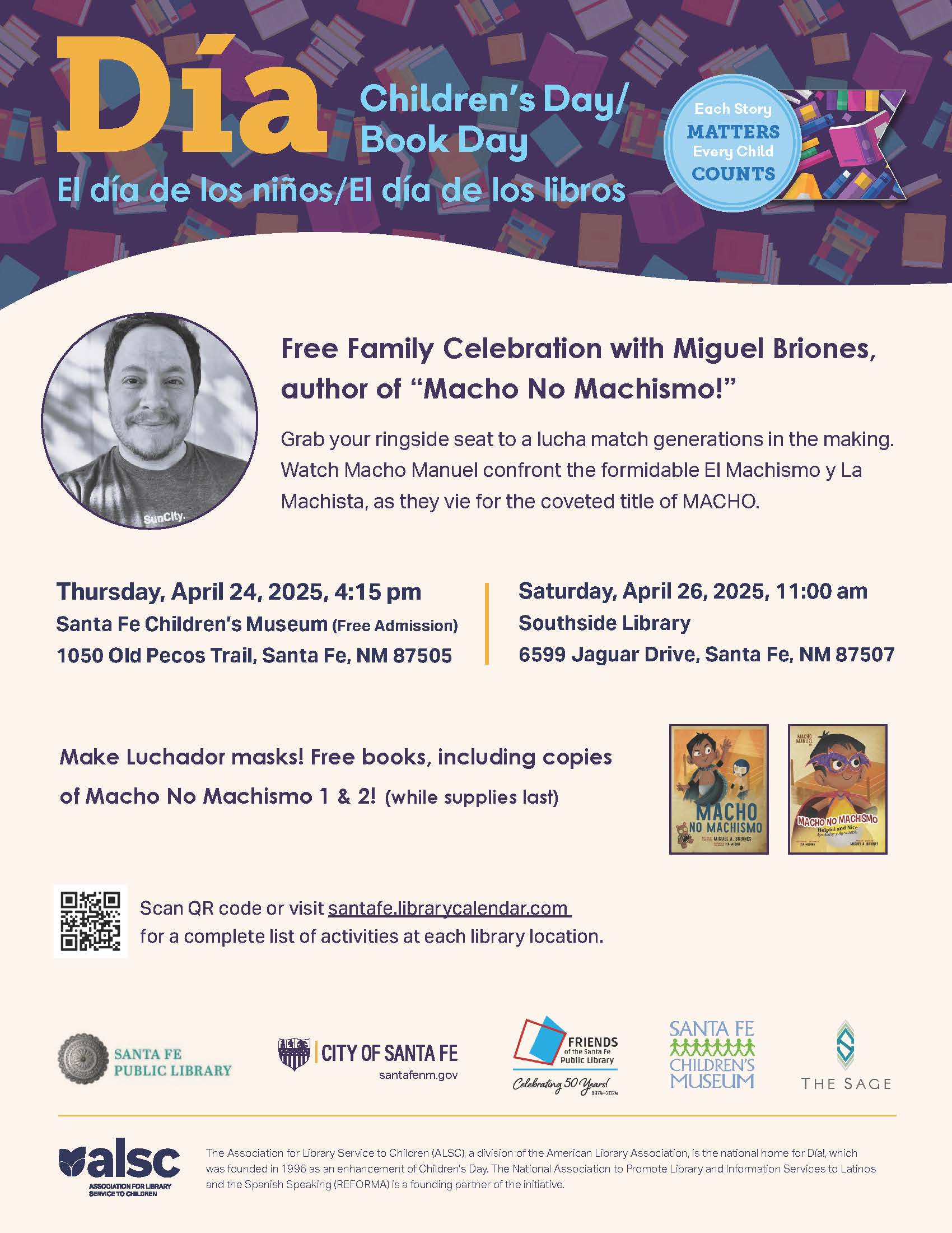 image flyer with author photo and book covers