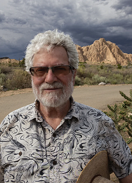 Man in stormy southwest setting
