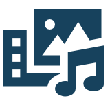 Pictures, music, film icon