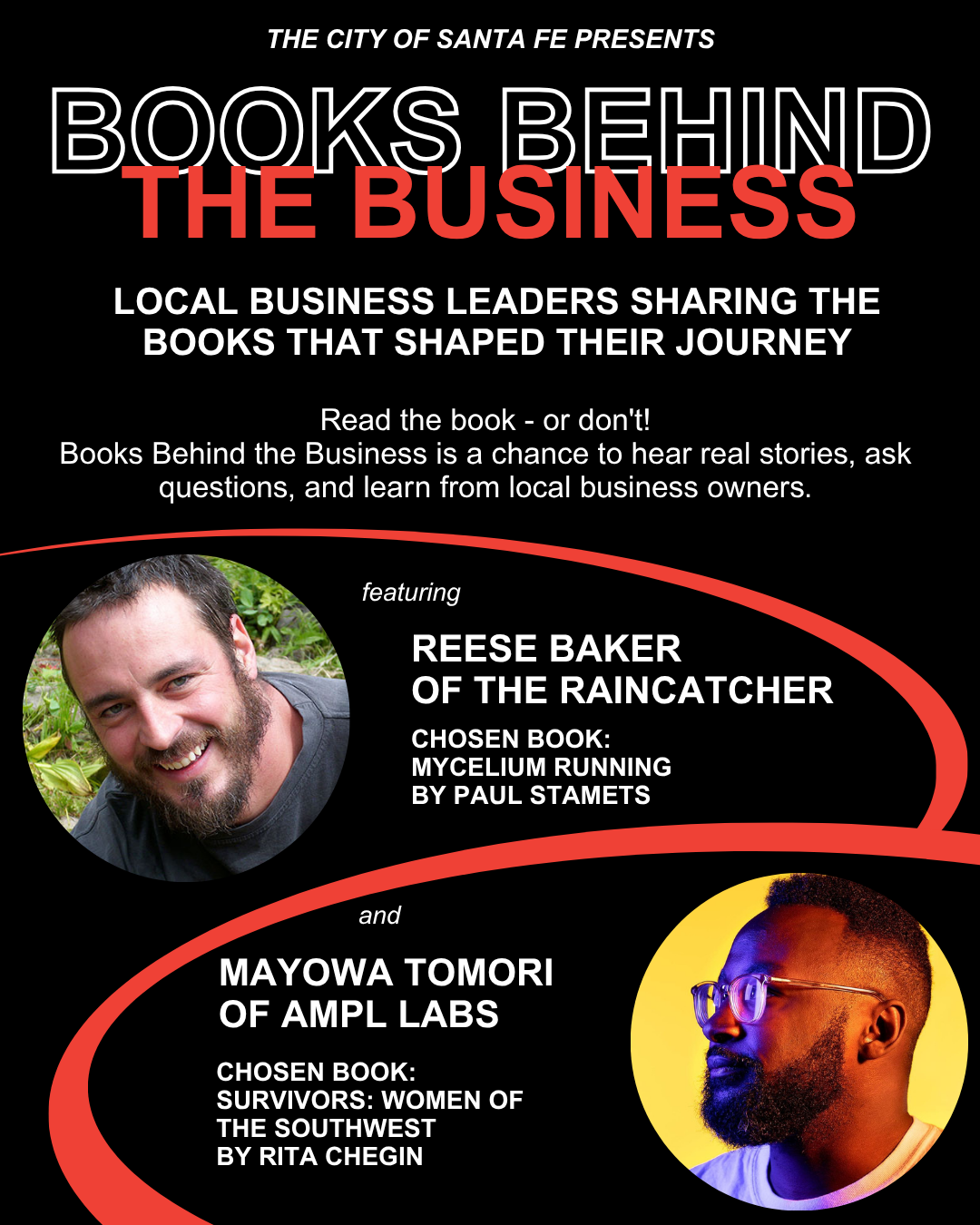 Books Behind the Business Flyer with images of presen