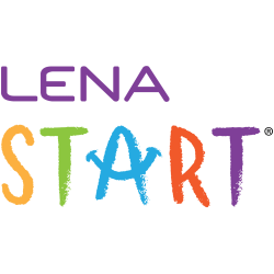 The LENA START logo, with LENA in purple and START in orange, green, blue, orange, and purple.