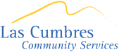 Las Cumbres Community Services logo with blue text and a yellow squiggle line