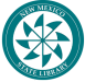 New Mexico State Library teal logo with a windmill spinning in the middle