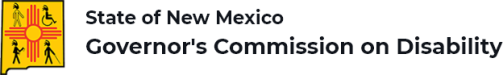 State of New Mexico Governor's Commission on Disability yellow and orange logo