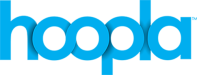 Hoopla blue text logo lowercase