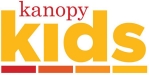 Kanopy Kids text logo in red, orange, and yellow ombre
