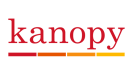 Kanopy text logo in red, orange, yellow ombre