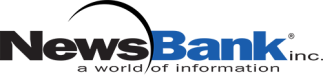 Newsbank black and blue text logo
