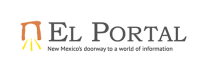 El Portal logo in black text with an orange and yellow doorway on the left side