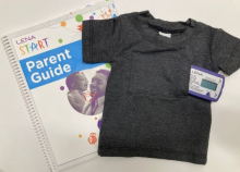 Lena Start Parent guide and Lena Device in kid's vest