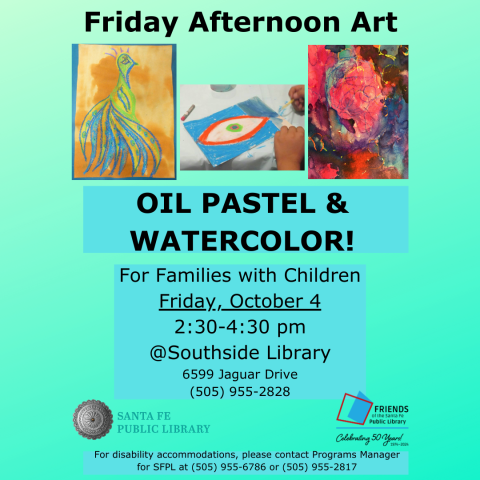 flyer with colorful images of abstract art 