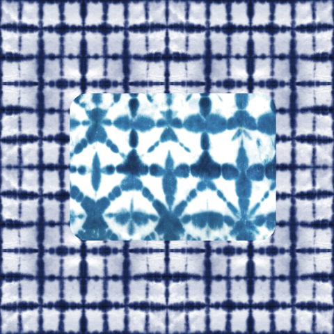 image of blue and white fabrics in the Shibori Style 
