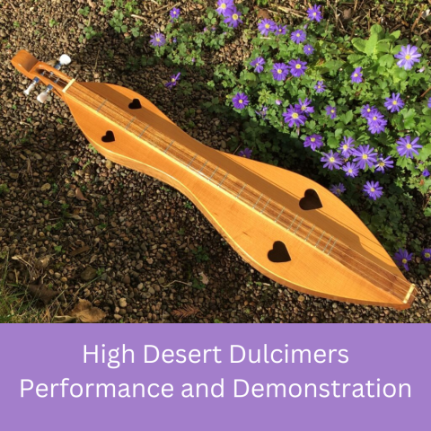 Program name below an image of a dulcimer near flowers