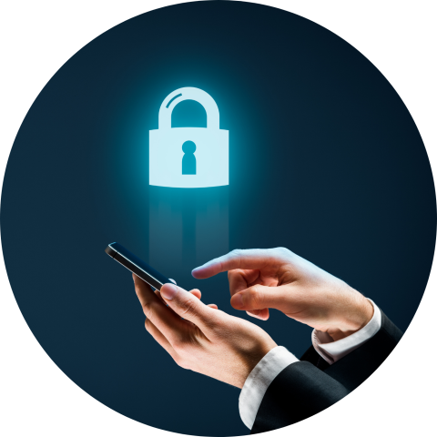 phone with glowing lock hovering above