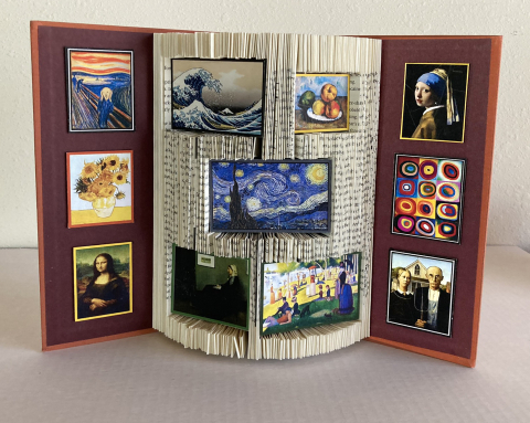 A sculptural piece of Will Karp's book art.