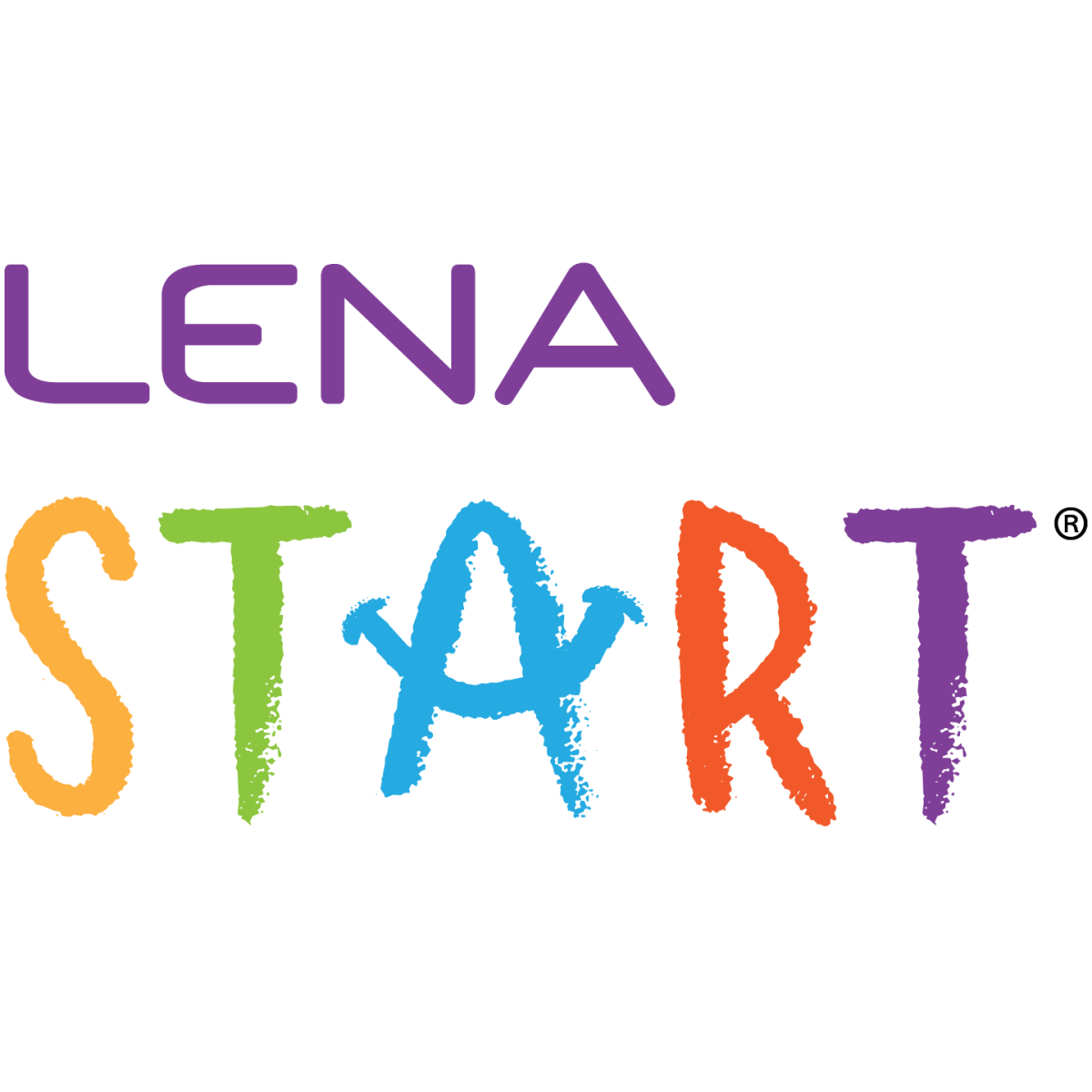 he LENA START logo, with LENA in purple and START in orange, green, blue, orange, and purple.
