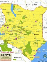 Map of Kenya.