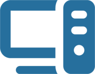 Computer Access blue icon matching the site color