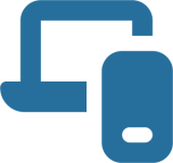 blue laptop and mobile icons matching the site color